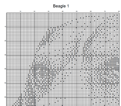 Stitching Jules Design Cross Stitch Pattern Beagle Dog Breed Monochrome Counted Cross-Stitch Pattern (Digital Download)