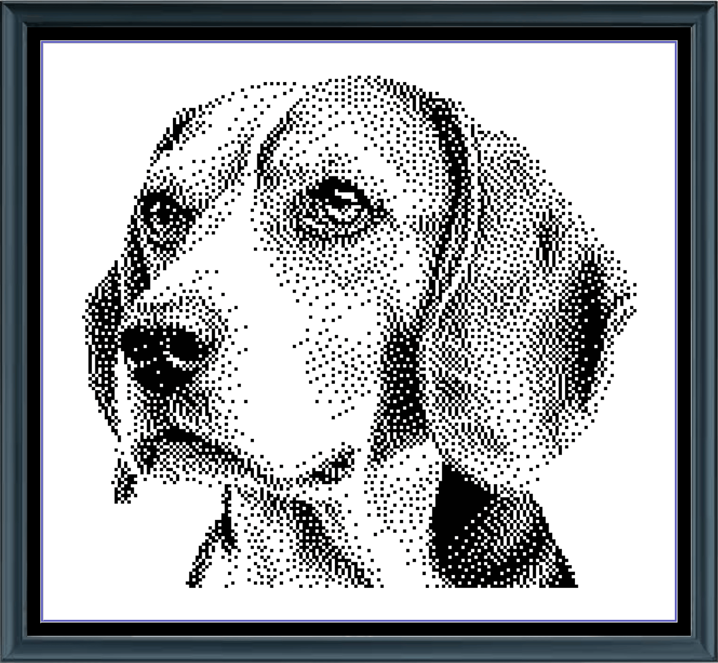 Stitching Jules Design Cross Stitch Pattern Beagle Dog Breed Monochrome Counted Cross-Stitch Pattern (Digital Download)