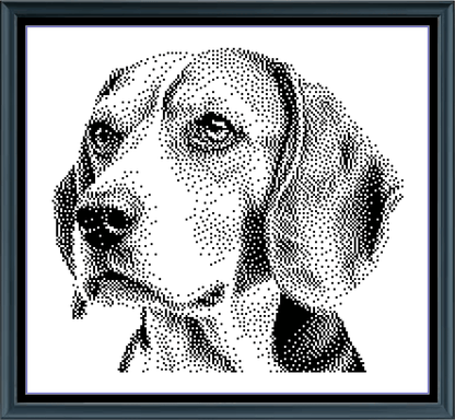 Stitching Jules Design Cross Stitch Pattern Beagle Dog Breed Monochrome Counted Cross-Stitch Pattern (Digital Download)