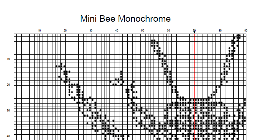 Bee Cross Stitch Pattern, Monochrome Cross Stitch