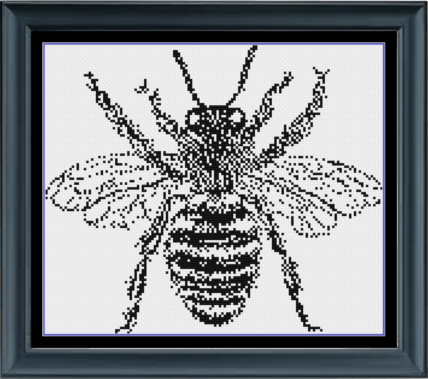 Stitching Jules Design Cross Stitch Pattern Physical Pattern - $7 Bee Cross Stitch Pattern | Monochrome Cross Stitch | Beginner Cross Stitch Pattern | Physical And Digital Pattern Options