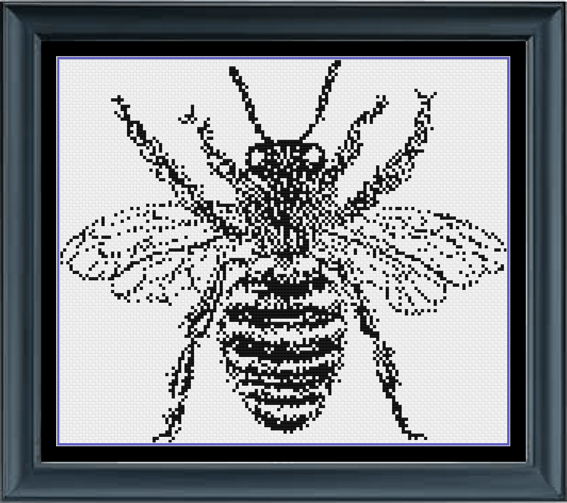 Stitching Jules Design Cross Stitch Pattern Physical Pattern - $7 Bee Cross Stitch Pattern | Monochrome Cross Stitch | Beginner Cross Stitch Pattern | Physical And Digital Pattern Options