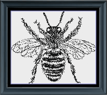 Stitching Jules Design Cross Stitch Pattern Physical Pattern - $7 Bee Cross Stitch Pattern | Monochrome Cross Stitch | Beginner Cross Stitch Pattern | Physical And Digital Pattern Options