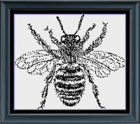 Thumbnail for Stitching Jules Design Cross Stitch Pattern Physical Pattern - $7 Bee Cross Stitch Pattern | Monochrome Cross Stitch | Beginner Cross Stitch Pattern | Physical And Digital Pattern Options