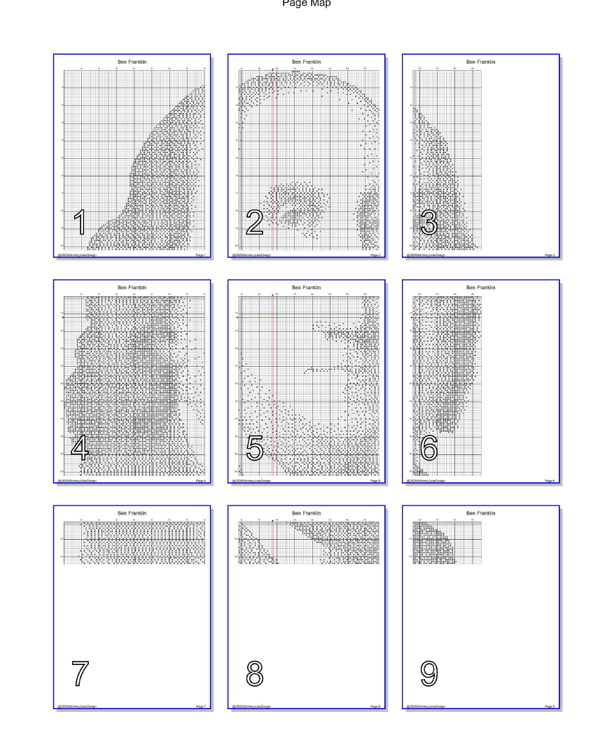 Stitching Jules Design Cross Stitch Pattern Ben Franklin Revolutionary War Monochrome Counted Cross-Stitch Pattern (Digital Download)