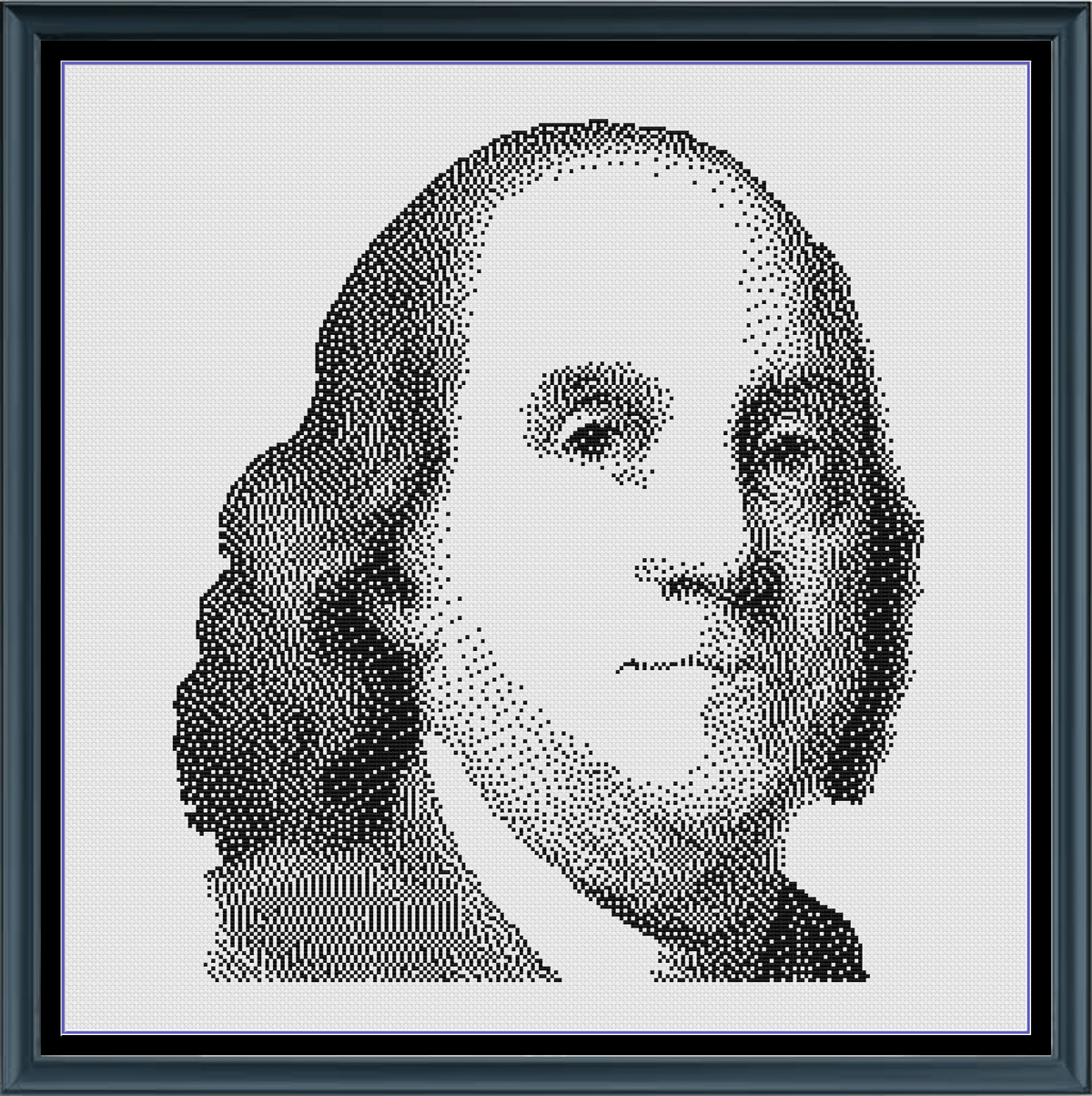 Ben Franklin Revolutionary War Monochrome Counted Cross-Stitch Pattern ...