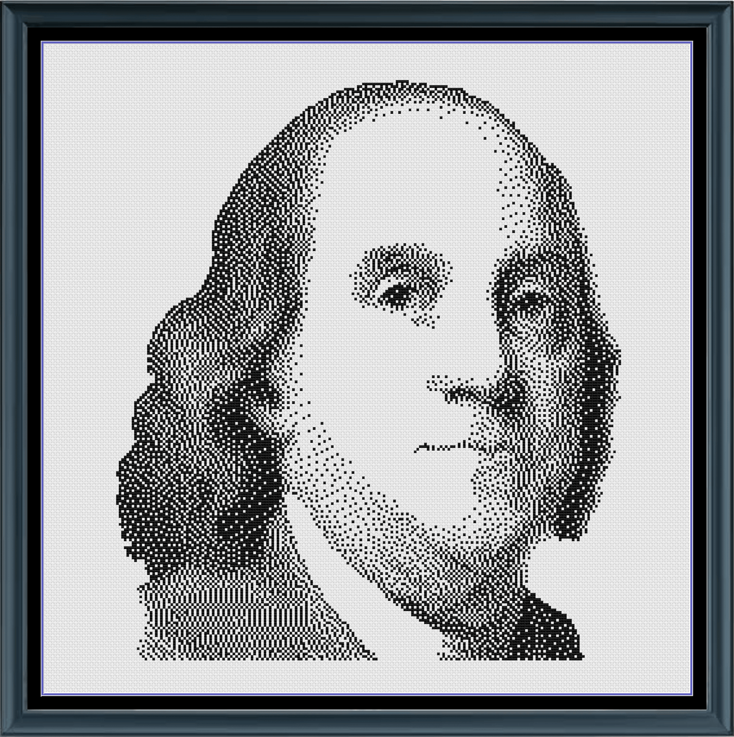 Stitching Jules Design Cross Stitch Pattern Ben Franklin Revolutionary War Monochrome Counted Cross-Stitch Pattern (Digital Download)
