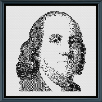 Stitching Jules Design Cross Stitch Pattern Ben Franklin Revolutionary War Monochrome Counted Cross-Stitch Pattern (Digital Download)