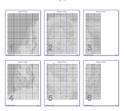 Stitching Jules Design Cross Stitch Pattern Benjamin Franklin American Mini Full Coverage Counted Cross-Stitch Pattern (Digital Download)