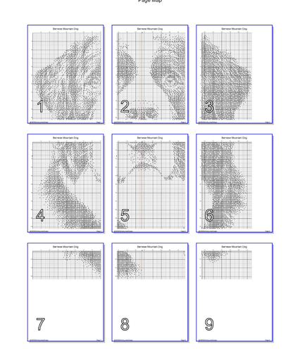 Stitching Jules Design Cross Stitch Pattern Bernese Mountain Dog Monochrome Counted Cross-Stitch Pattern (Digital Download)