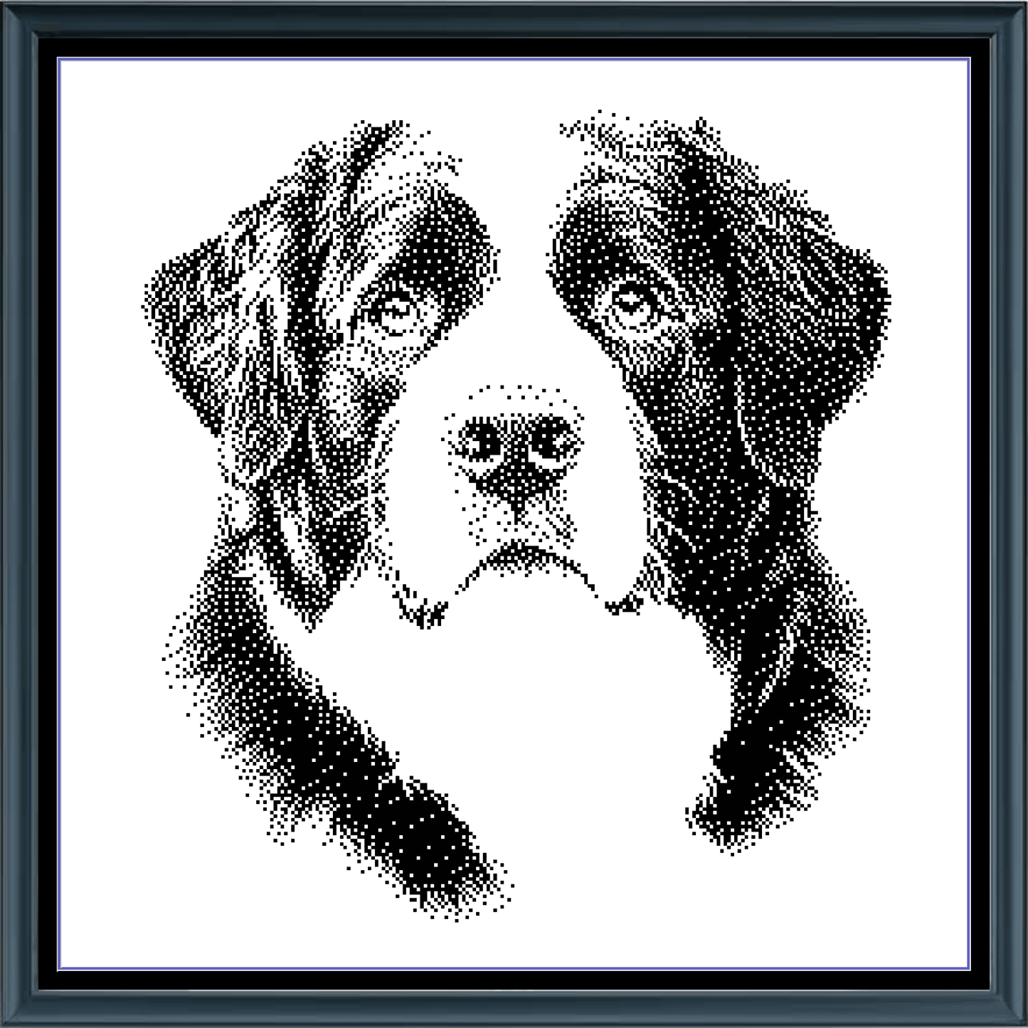 Stitching Jules Design Cross Stitch Pattern Bernese Mountain Dog Monochrome Counted Cross-Stitch Pattern (Digital Download)