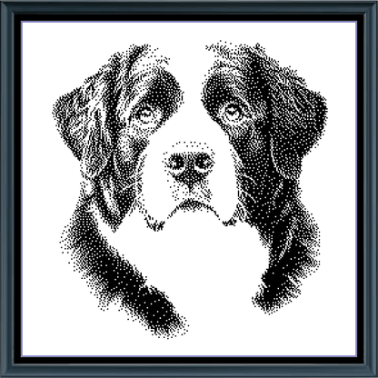 Stitching Jules Design Cross Stitch Pattern Bernese Mountain Dog Monochrome Counted Cross-Stitch Pattern (Digital Download)