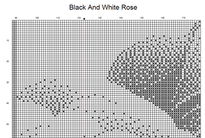 Stitching Jules Design Cross Stitch Pattern Black And White Rose Cross Stitch Pattern Monochrome Instant PDF Download