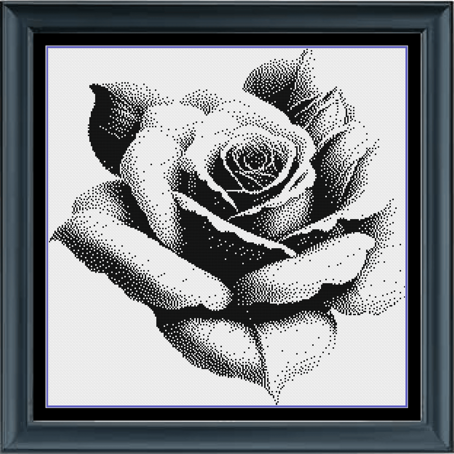 Stitching Jules Design Cross Stitch Pattern Black And White Rose Cross Stitch Pattern Monochrome Instant PDF Download