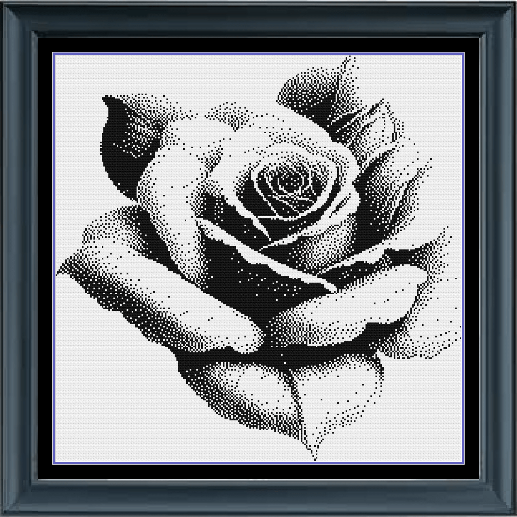 Stitching Jules Design Cross Stitch Pattern Black And White Rose Cross Stitch Pattern Monochrome Instant PDF Download