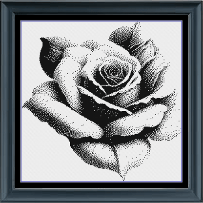 Stitching Jules Design Cross Stitch Pattern Black And White Rose Cross Stitch Pattern Monochrome Instant PDF Download