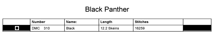 Stitching Jules Design Cross Stitch Pattern Black Panther Premium Monochrome Counted Cross-Stitch Pattern | Instant Download PDF