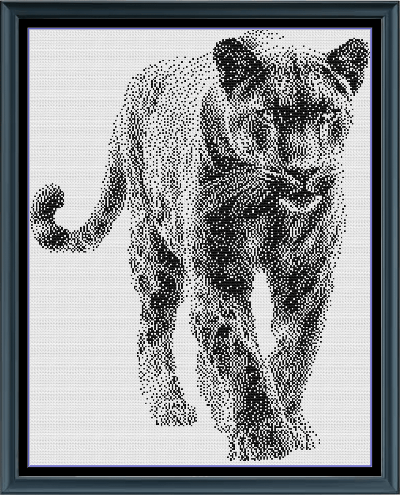 Stitching Jules Design Cross Stitch Pattern Black Panther Premium Monochrome Counted Cross-Stitch Pattern | Instant Download PDF