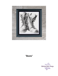 Thumbnail for Stitching Jules Design Cross Stitch Pattern Boots Cross Stitch Pattern | Military Cross Stitch Pattern | Blackwork Cross Stitch Pattern | Physical And Digital PDF Download Pattern Options