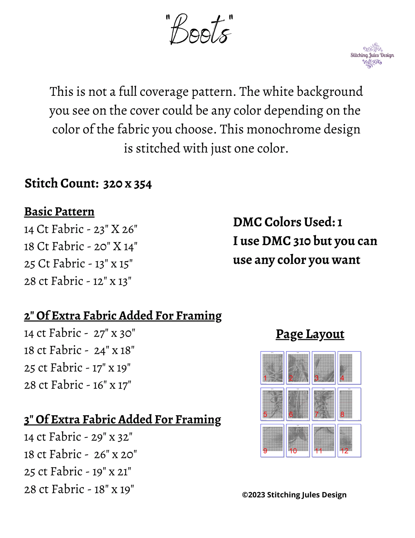 Stitching Jules Design Cross Stitch Pattern Boots Cross Stitch Pattern | Military Cross Stitch Pattern | Blackwork Cross Stitch Pattern | Physical And Digital PDF Download Pattern Options