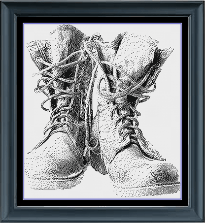 Stitching Jules Design Cross Stitch Pattern Physical Pattern - $15 Boots Cross Stitch Pattern | Military Cross Stitch Pattern | Blackwork Cross Stitch Pattern | Physical And Digital PDF Download Pattern Options