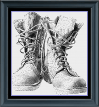 Thumbnail for Stitching Jules Design Cross Stitch Pattern Physical Pattern - $15 Boots Cross Stitch Pattern | Military Cross Stitch Pattern | Blackwork Cross Stitch Pattern | Physical And Digital PDF Download Pattern Options
