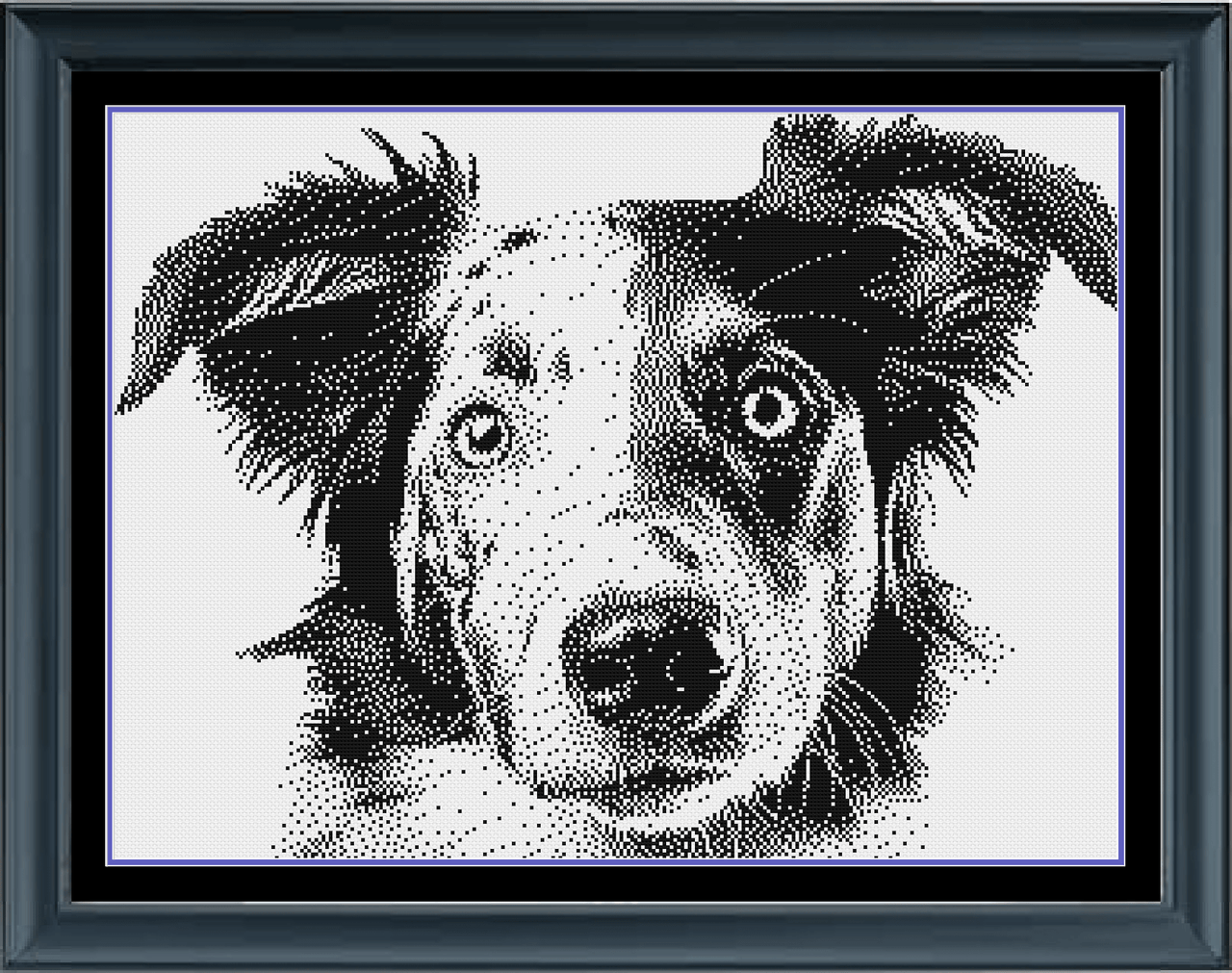 Stitching Jules Design Cross Stitch Pattern Border Collie Counted Cross Stitch Pattern | Dog Cross Stitch | Monochrome Blackwork | Instant Download PDF