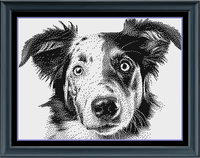 Thumbnail for Stitching Jules Design Cross Stitch Pattern Border Collie Counted Cross Stitch Pattern | Dog Cross Stitch | Monochrome Blackwork | Instant Download PDF