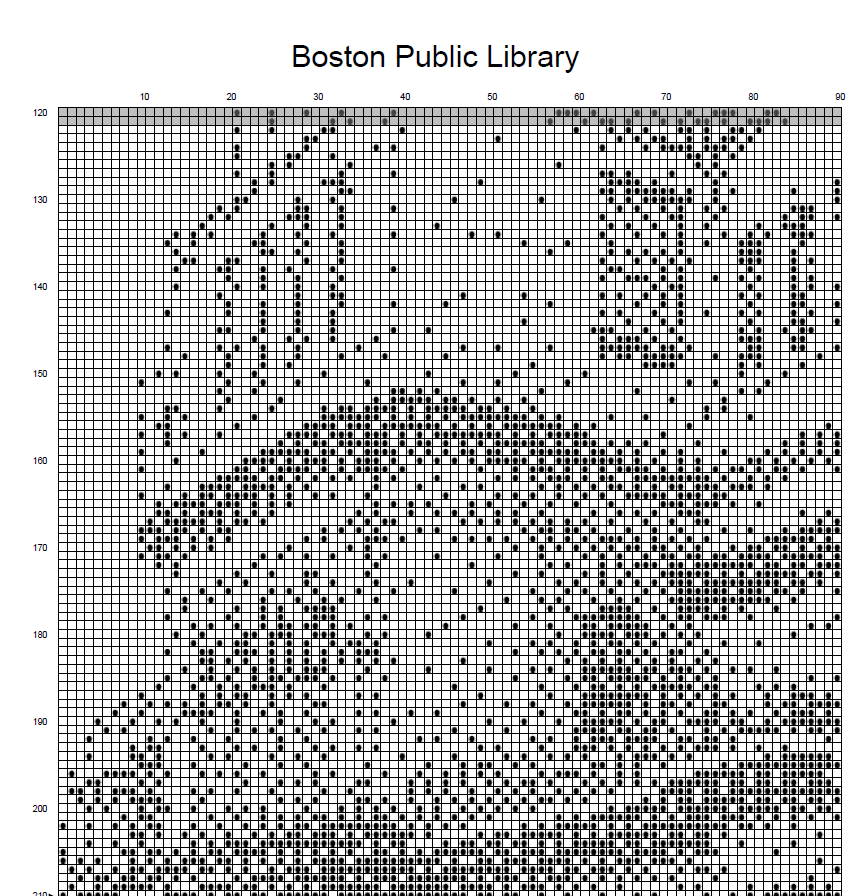 Stitching Jules Design Cross Stitch Pattern Boston Library Cross Stitch Pattern | Building Cross Stitch Pattern | Landmark Cross Stitch Pattern | Physical And Digital PDF Pattern Options