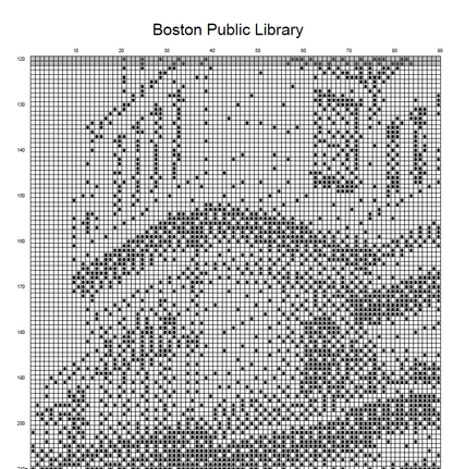 Stitching Jules Design Cross Stitch Pattern Boston Library Cross Stitch Pattern | Building Cross Stitch Pattern | Landmark Cross Stitch Pattern | Physical And Digital PDF Pattern Options