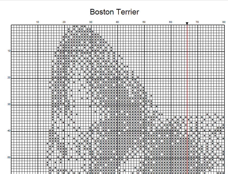 Stitching Jules Design Cross Stitch Pattern Boston Terrier Dog Breed Monochrome Counted Cross-Stitch Pattern (Digital Download)