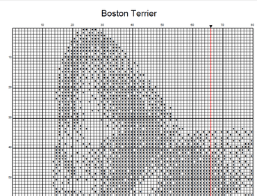 Stitching Jules Design Cross Stitch Pattern Boston Terrier Dog Breed Monochrome Counted Cross-Stitch Pattern (Digital Download)