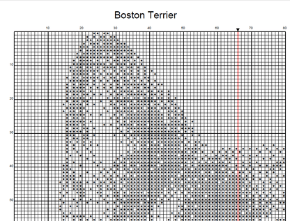 Stitching Jules Design Cross Stitch Pattern Boston Terrier Dog Breed Monochrome Counted Cross-Stitch Pattern (Digital Download)