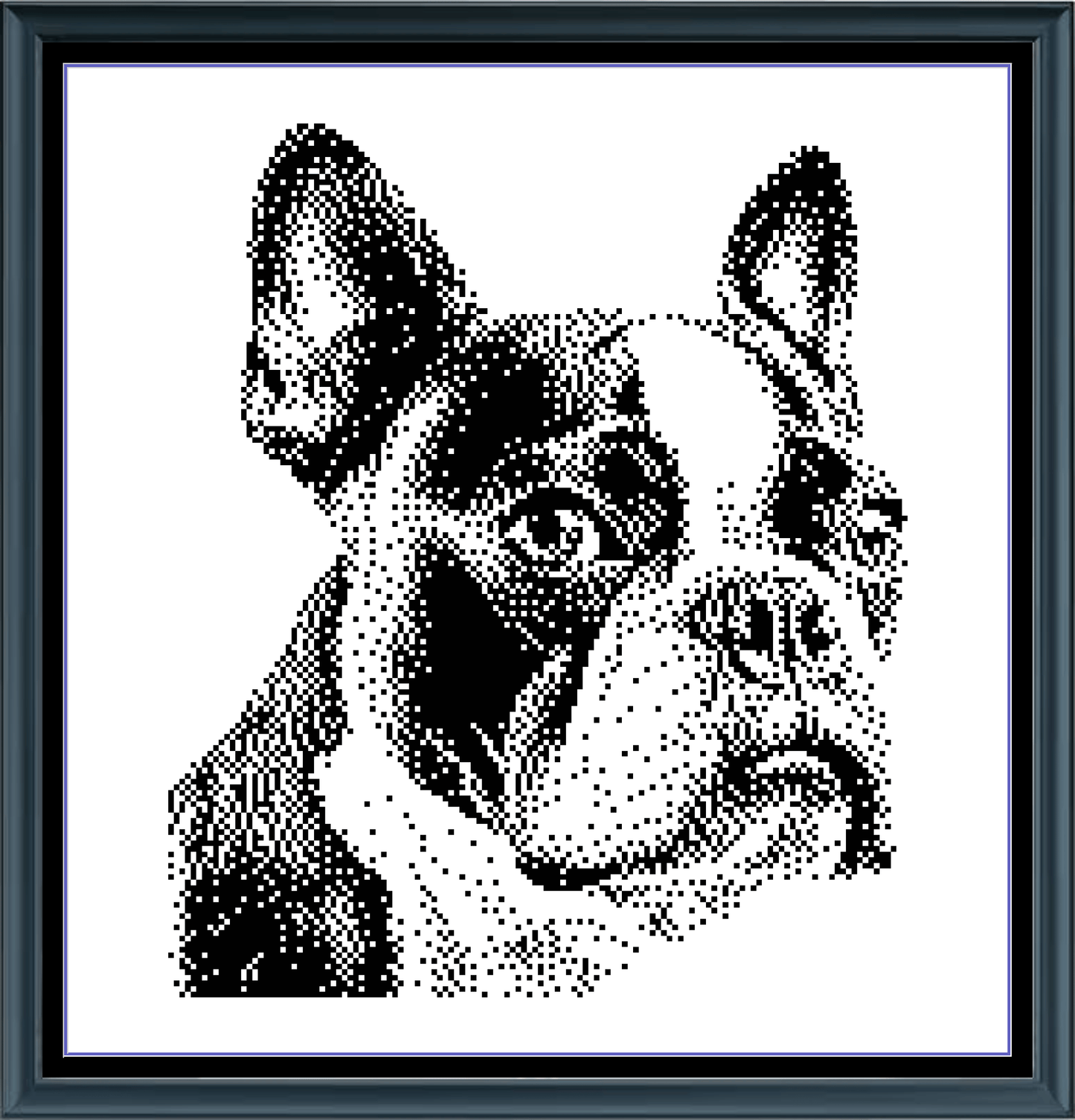 Stitching Jules Design Cross Stitch Pattern Boston Terrier Dog Breed Monochrome Counted Cross-Stitch Pattern (Digital Download)