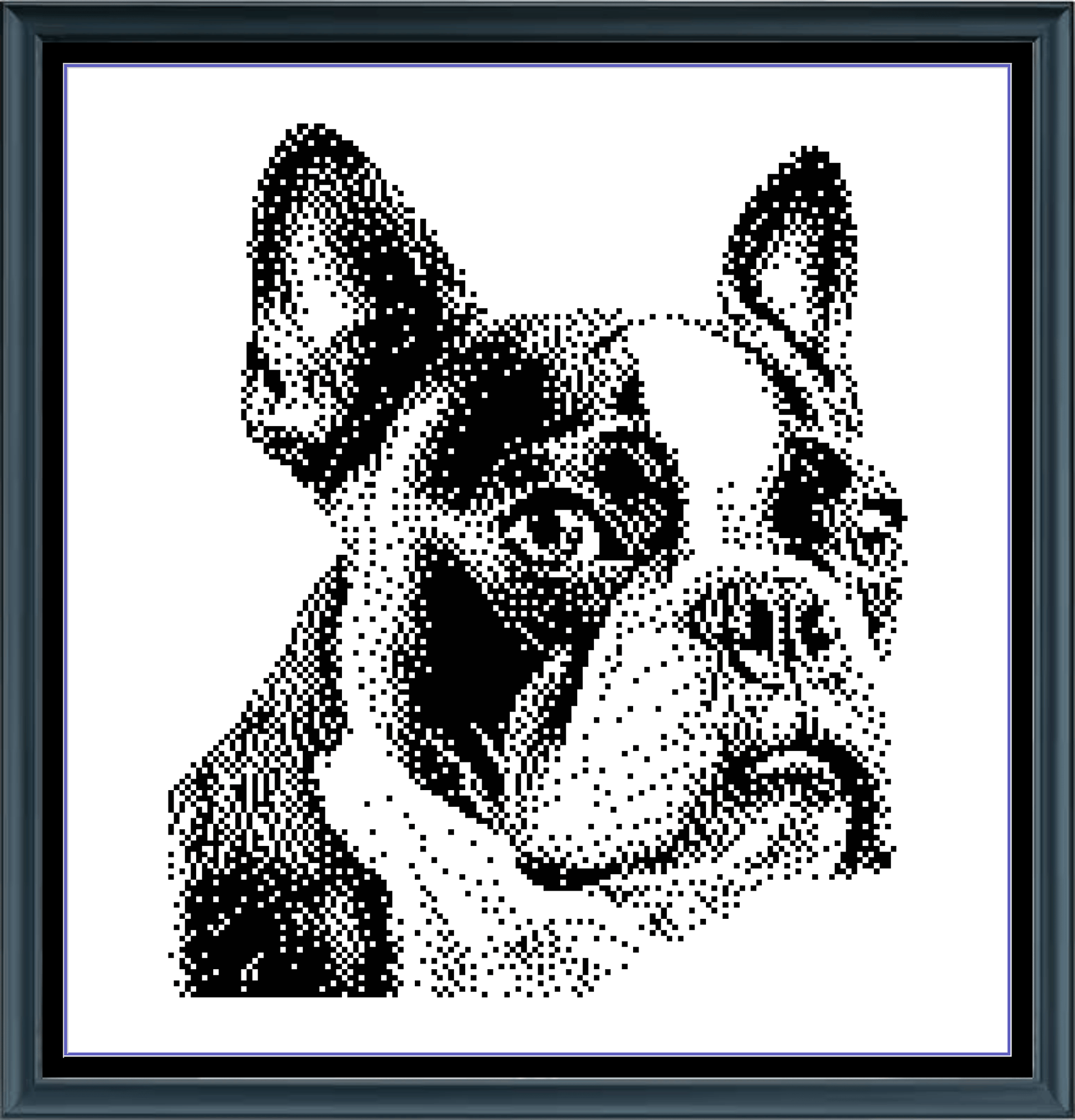 Stitching Jules Design Cross Stitch Pattern Boston Terrier Dog Breed Monochrome Counted Cross-Stitch Pattern (Digital Download)