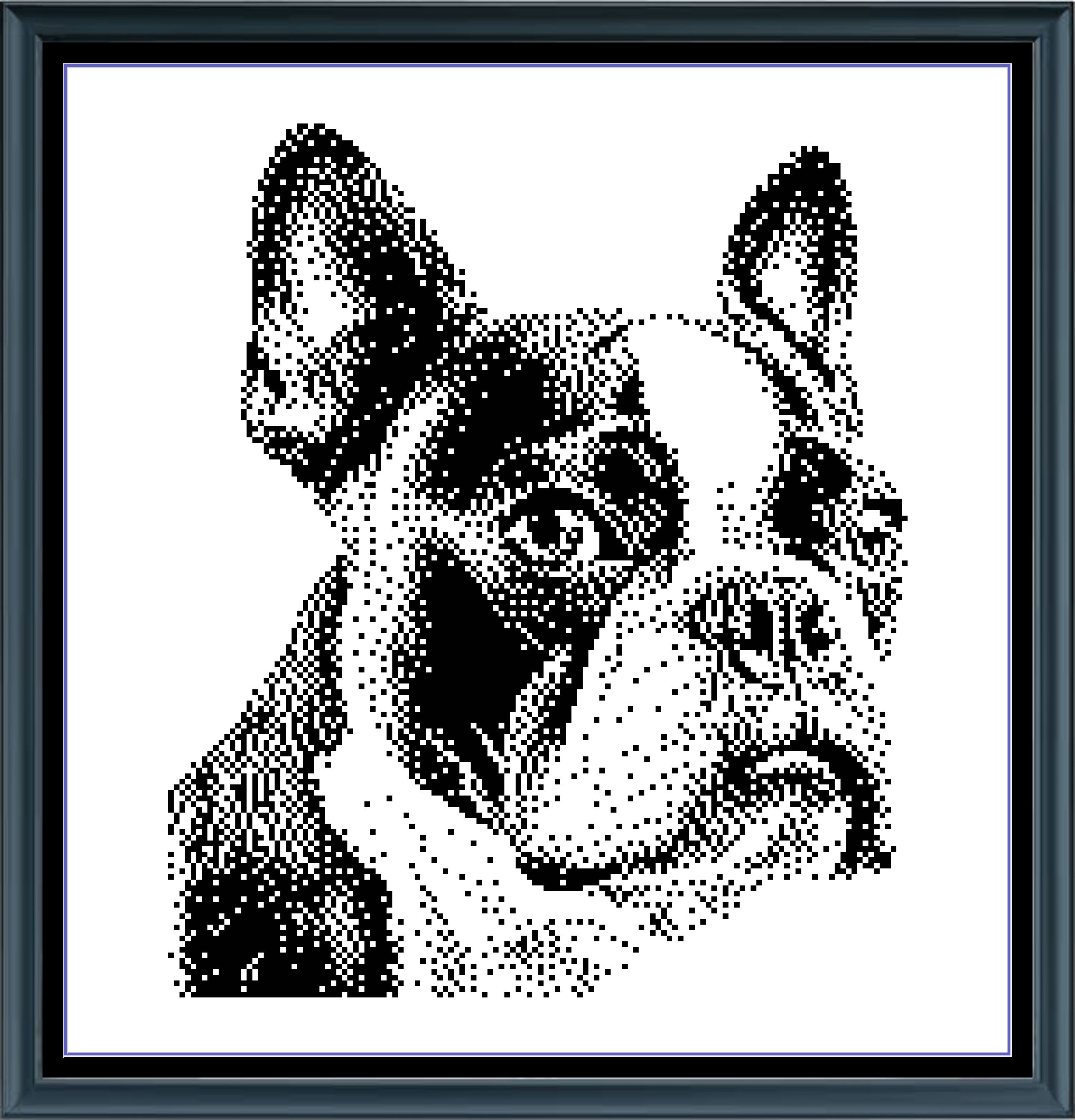 Stitching Jules Design Cross Stitch Pattern Boston Terrier Dog Breed Monochrome Counted Cross-Stitch Pattern (Digital Download)