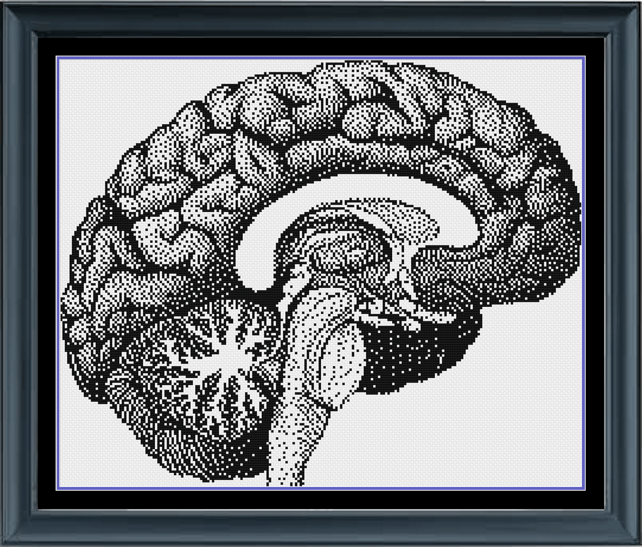 Stitching Jules Design Cross Stitch Pattern Brain Counted Cross Stitch Pattern | Anatomy Cross Stitch | Monochrome Blackwork | Instant Download PDF