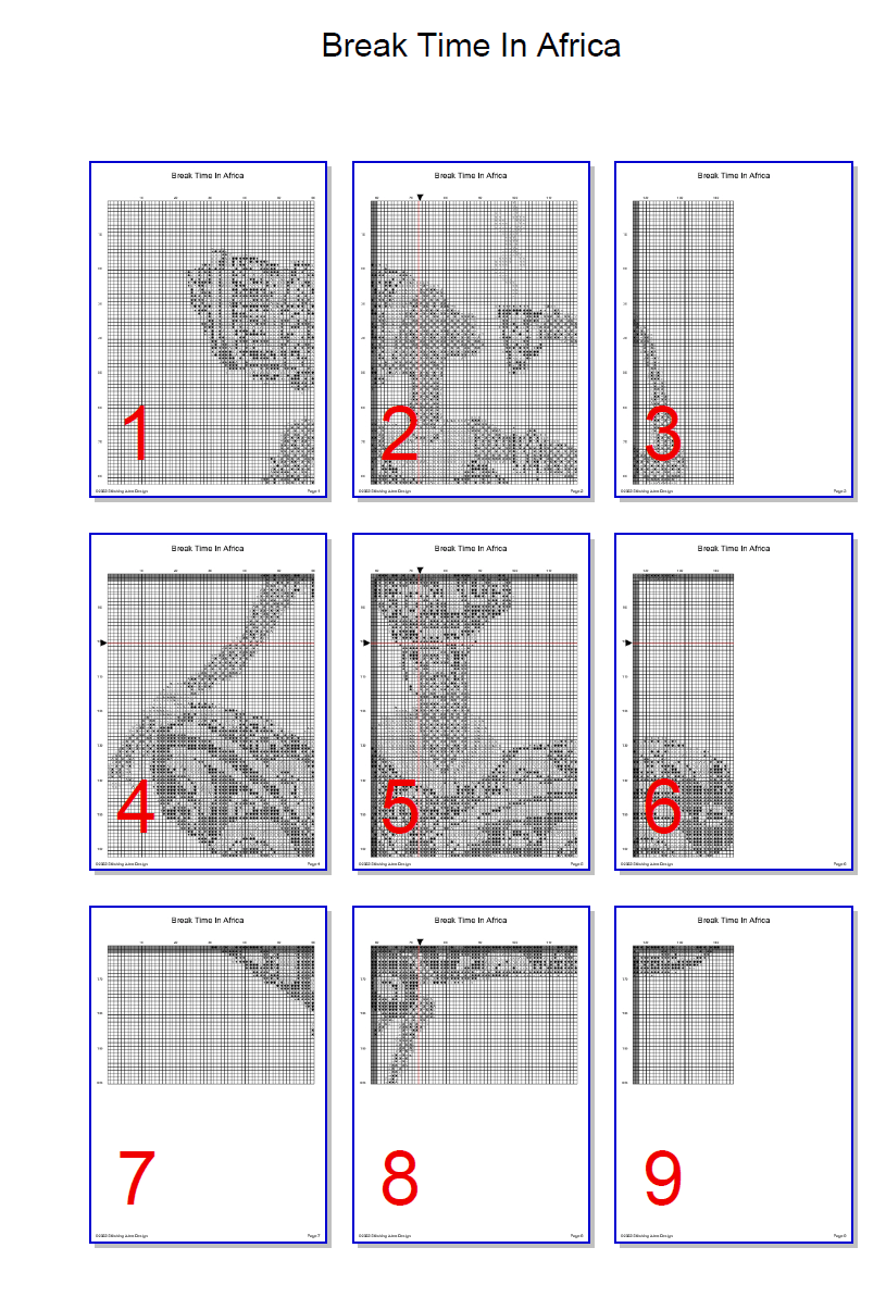 Stitching Jules Design Cross Stitch Pattern Break Time In Africa Embroidery Needlepoint Pattern PDF Download