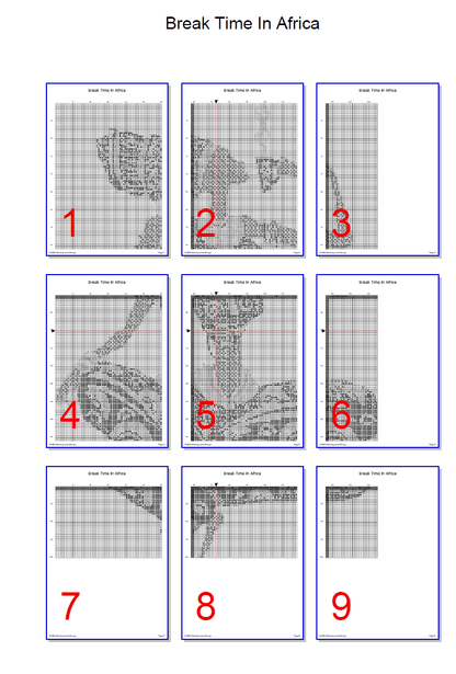 Stitching Jules Design Cross Stitch Pattern Break Time In Africa Embroidery Needlepoint Pattern PDF Download