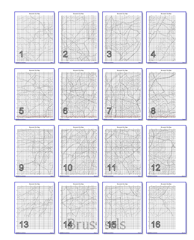 Stitching Jules Design Cross Stitch Pattern Brussels Belgium City Map Monochrome Counted Cross Stitch Pattern (Digital Download)