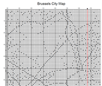 Thumbnail for Stitching Jules Design Cross Stitch Pattern Brussels Belgium City Map Monochrome Counted Cross Stitch Pattern (Digital Download)