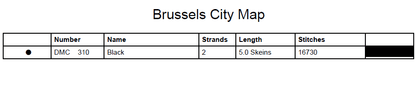 Stitching Jules Design Cross Stitch Pattern Brussels Belgium City Map Monochrome Counted Cross Stitch Pattern (Digital Download)