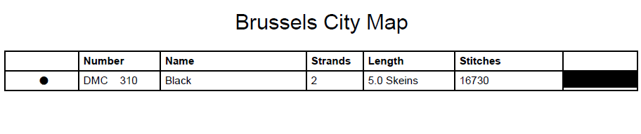 Stitching Jules Design Cross Stitch Pattern Brussels Belgium City Map Monochrome Counted Cross Stitch Pattern (Digital Download)