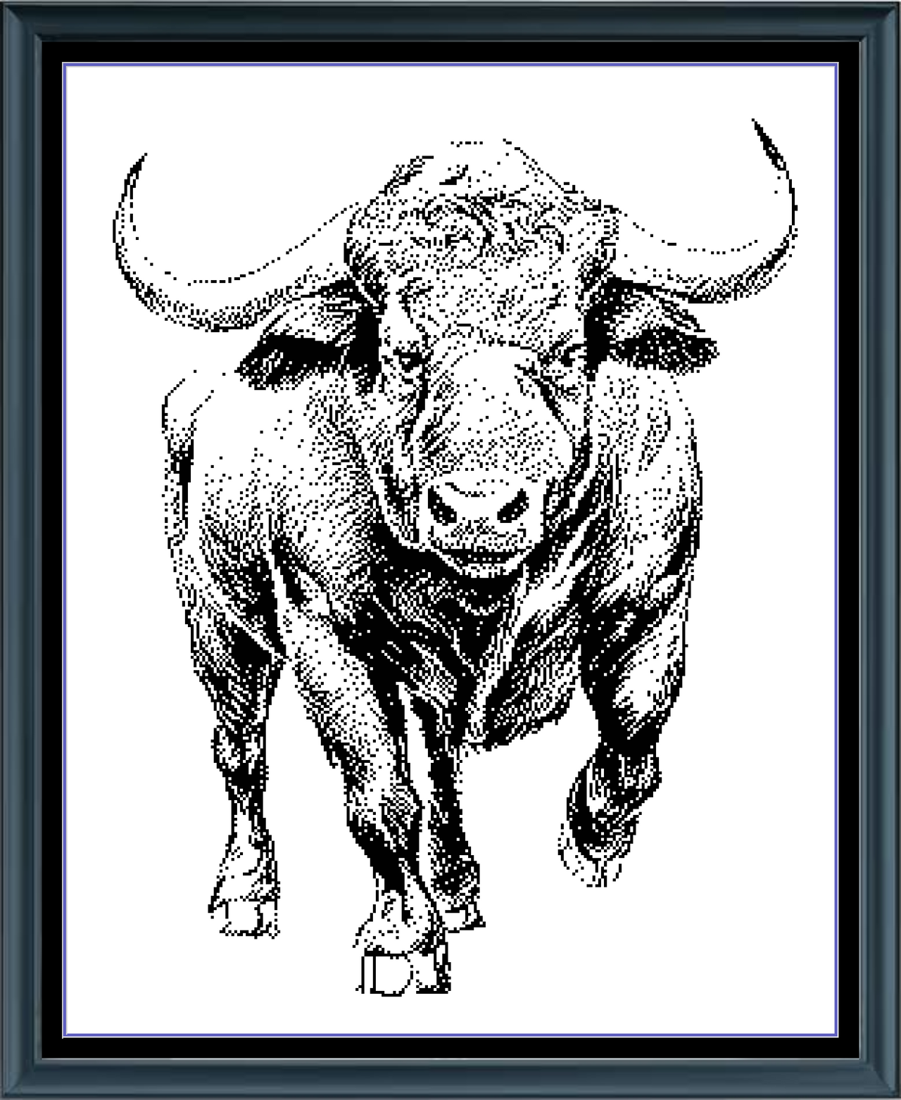 Stitching Jules Design Cross Stitch Pattern Bull Animal Wildlife Steer Monochrome Counted Cross Stitch Pattern Digital Download