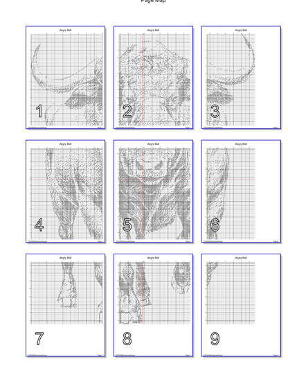 Stitching Jules Design Cross Stitch Pattern Bull Animal Wildlife Steer Monochrome Counted Cross Stitch Pattern Digital Download