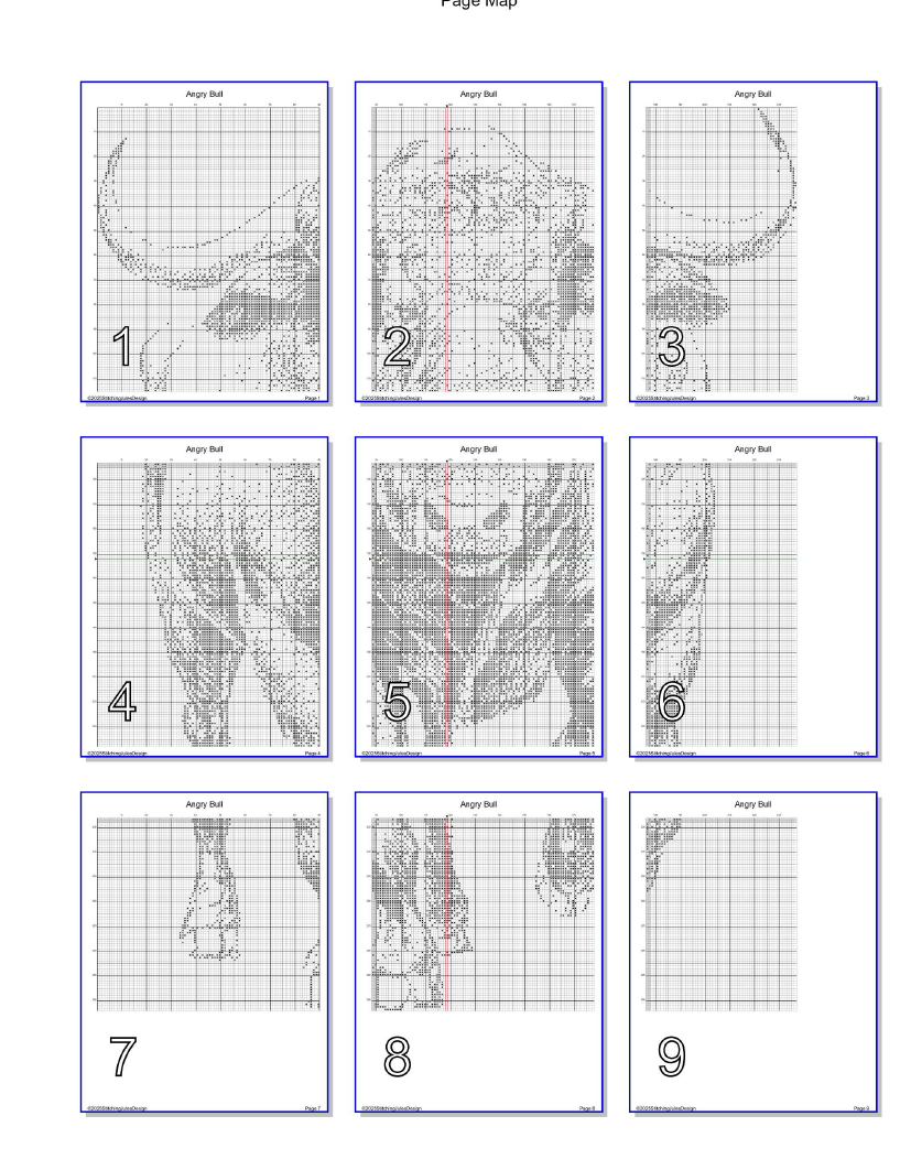 Stitching Jules Design Cross Stitch Pattern Bull Animal Wildlife Steer Monochrome Counted Cross Stitch Pattern Digital Download