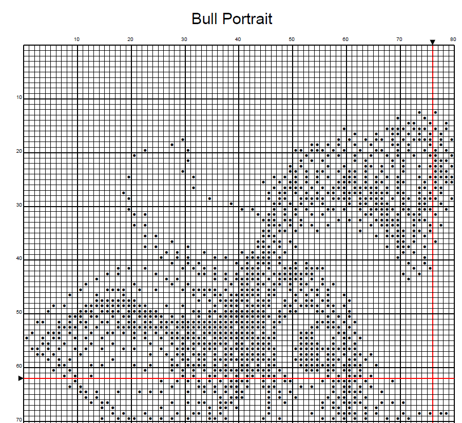Stitching Jules Design Cross Stitch Pattern Bull Cow Farm Animal Mini Monochrome Counted Cross-Stitch Pattern (Digital Download)