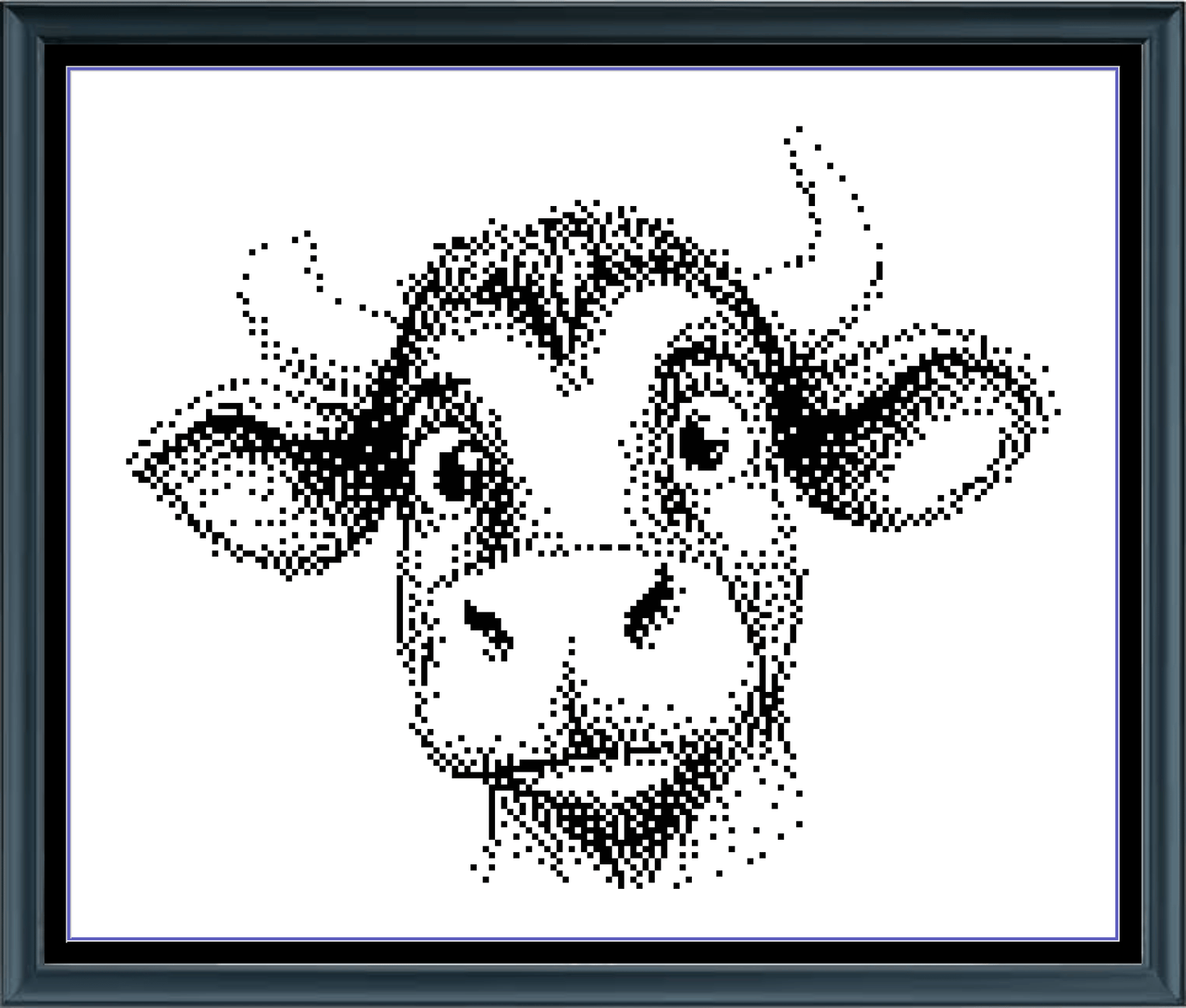 Stitching Jules Design Cross Stitch Pattern Bull Cow Farm Animal Mini Monochrome Counted Cross-Stitch Pattern (Digital Download)