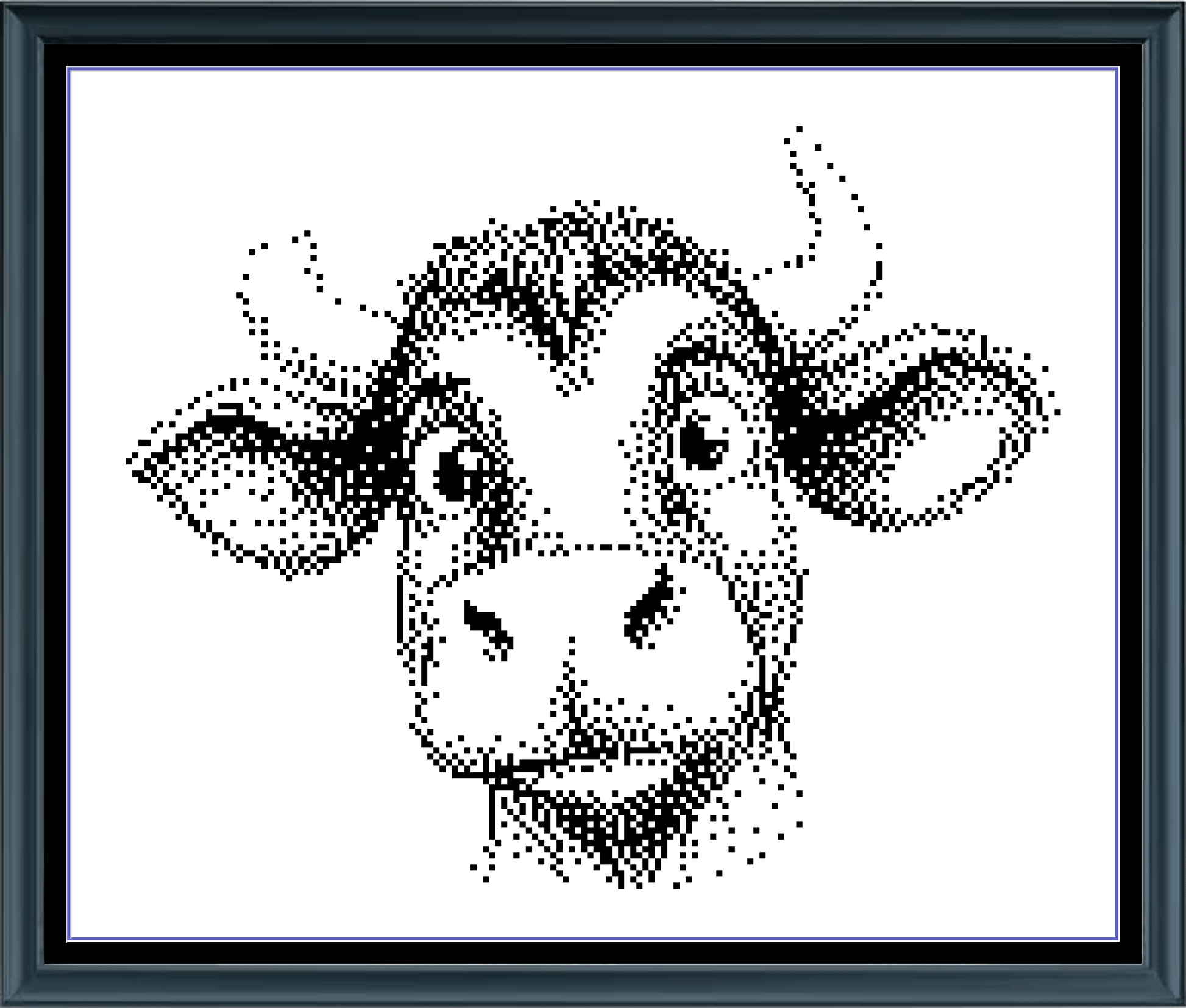 Stitching Jules Design Cross Stitch Pattern Bull Cow Farm Animal Mini Monochrome Counted Cross-Stitch Pattern (Digital Download)