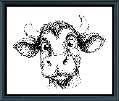 Stitching Jules Design Cross Stitch Pattern Bull Cow Farm Animal Mini Monochrome Counted Cross-Stitch Pattern (Digital Download)